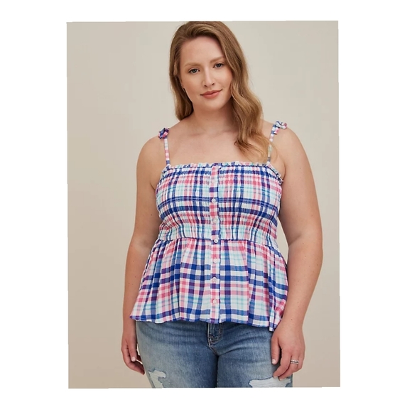 Torrid Peplum Smocked Bodice Cami - Picture 8 of 10